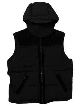 The Kooples Men’s Black Bla01 Hood Sleeveless Down Puffer Coat Vest Size L